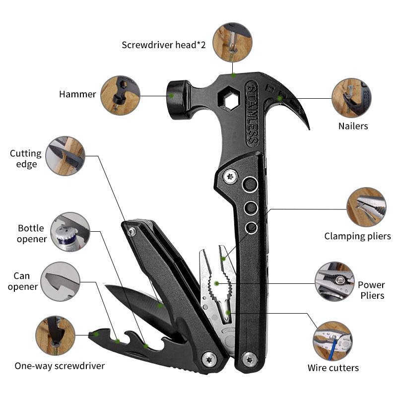 Outdoor Multi-Function Tools Portable Folding Multi-Function Hammer Vehicle Emergency Multi-Function Horn Hammer