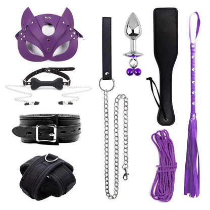 Erotic Goods Leather Sponge Combination Series Set Handcuffs Ankle Cuffs Conditioning Bondage Alternative Toys