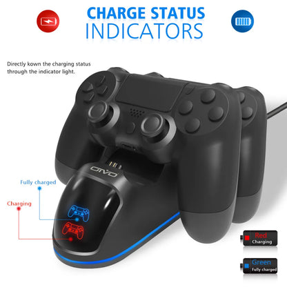 OIVO Fast PS4 Controller Charging Dock Station Dual Charger Stand with Status Display Screen for Play Station 4/PS4 Slim/PS4 Pro