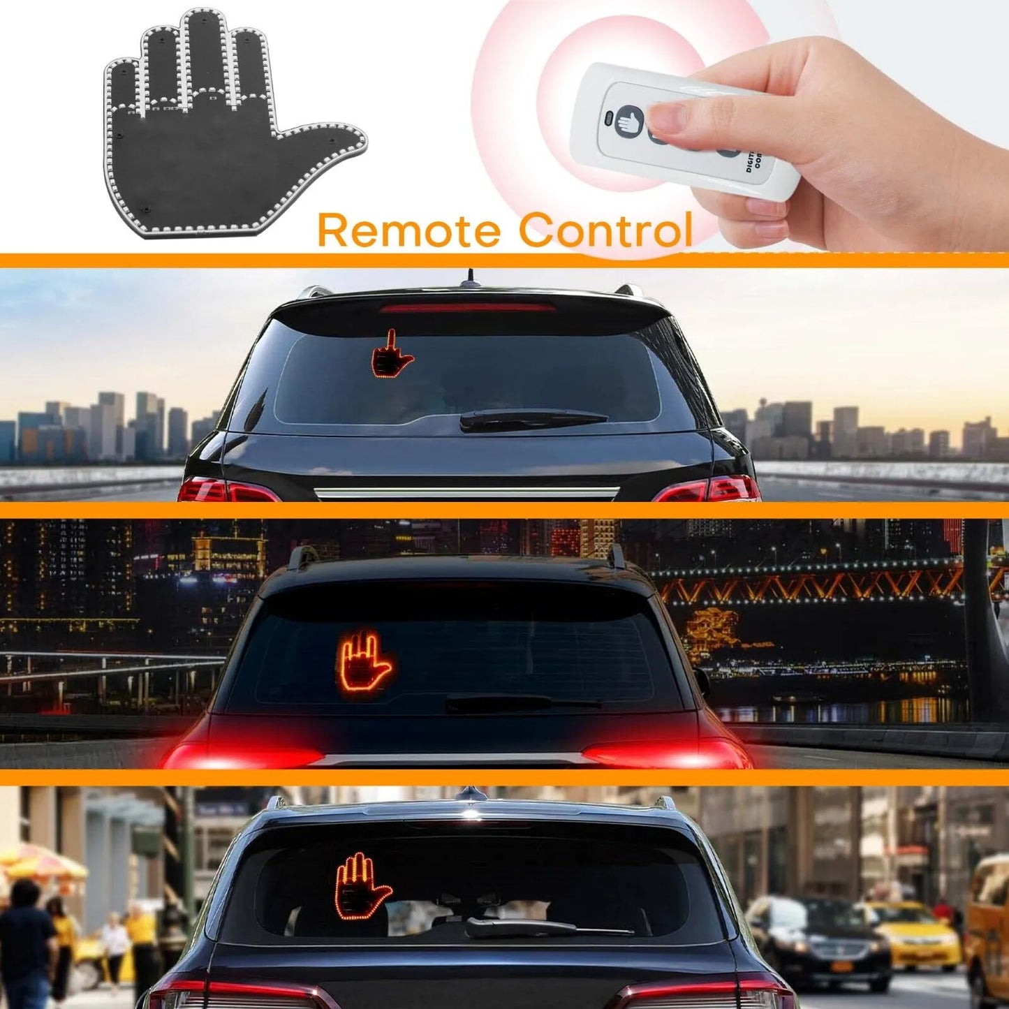 Funny Car Finger Light with Remote